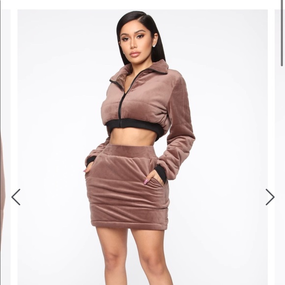 NWT velour zip jacket & skirt - Picture 2 of 2